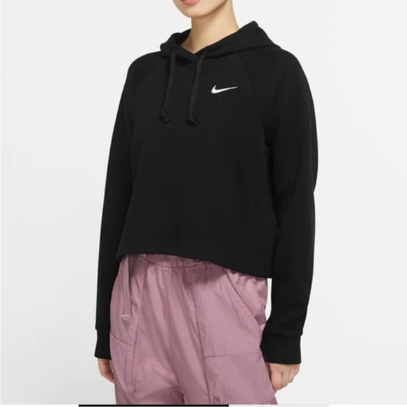 Nike Black Hooded Ribbed Sweatshirt - Picture 7 of 11